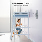 Kingston Slumber kids loft bed ladder and desk configuration detail — Allure Home Collections