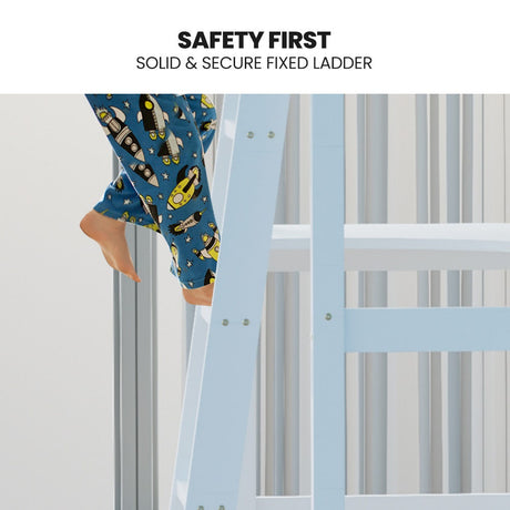 Kingston Slumber white loft bed styled in contemporary kids bedroom — Allure Home Collections
