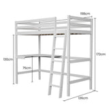 Kingston Slumber loft bed with desk assembly and instruction detail — Allure Home Collections