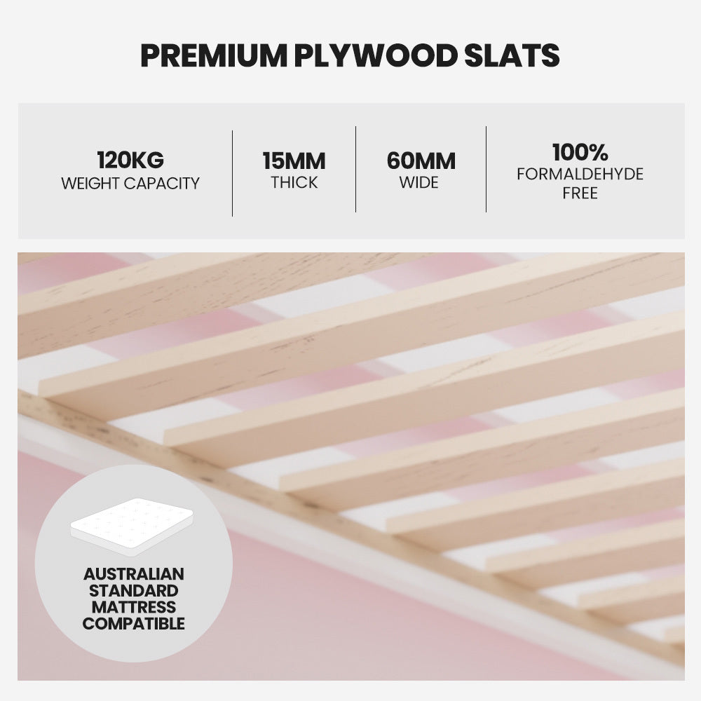 Kingston Slumber loft bed showing eco-friendly formaldehyde-free solid pine — Allure Home Collections