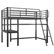 Gubbio Dark Grey Single Loft Bed frame in a modern bedroom