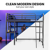 Gubbio Single Loft Bed, Dark Grey