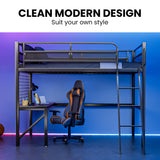 Todi Single Loft Bed, Dark Grey