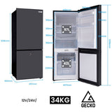 Portable Fridge Freezer, 139L 12V 24V Black