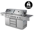 Manjimup 9 burner stainless steel gas BBQ with blue LED controls for large gatherings