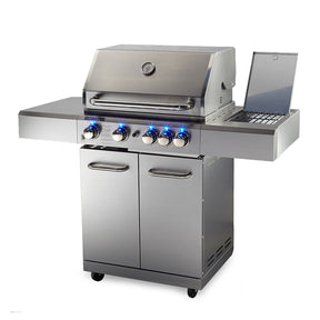 Walpole 5 burner stainless steel gas BBQ with blue LED controls for the backyard