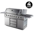 Augusta 8 burner stainless steel gas BBQ with blue LED controls for outdoor entertaining