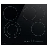 60 cm ceramic cooktop with four zones and frameless black glass surface