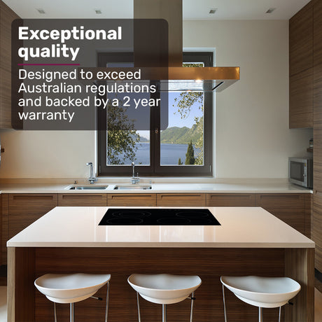 Side profile of the 60 cm ceramic cooktop showing its 67 mm height