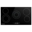 90 cm ceramic cooktop with five cooking zones and frameless black glass