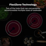Nine level touch slider control panel on the 90 cm ceramic cooktop