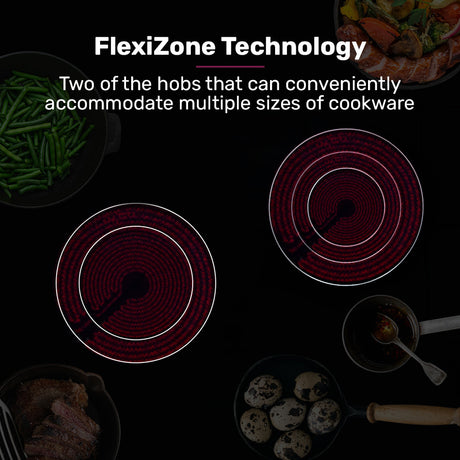 Nine level touch slider control panel on the 90 cm ceramic cooktop