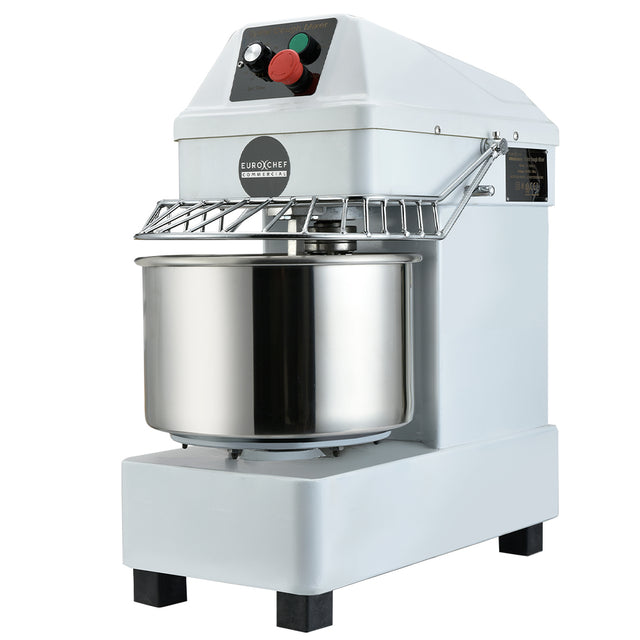 Commercial 10 L spiral dough mixer with 900 W motor and metal body