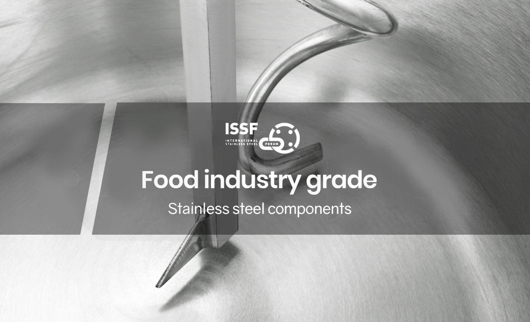 Side profile of the 60 kg commercial spiral dough mixer
