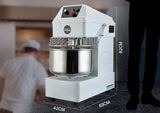 Front view of the two speed spiral dough mixer