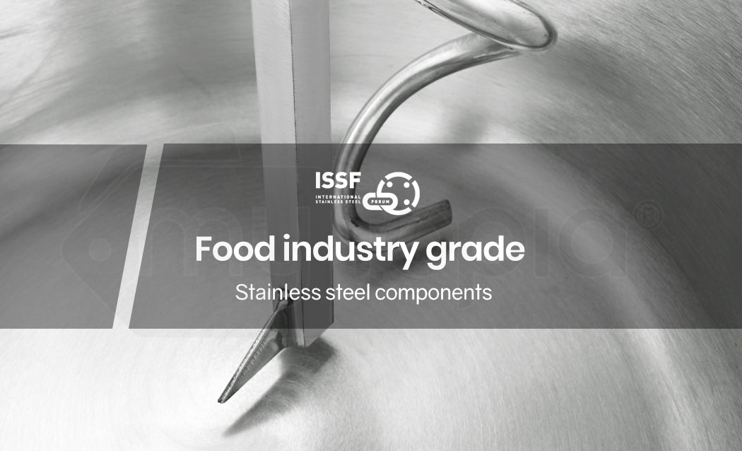 Side profile of the 87 kg spiral dough mixer