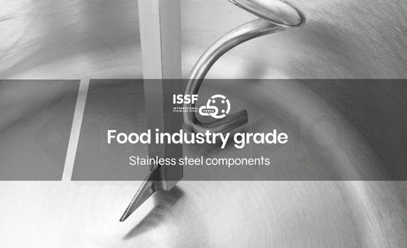Side profile of the 87 kg spiral dough mixer