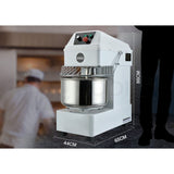 Detail of the dual belt drive housing on the commercial spiral dough mixer
