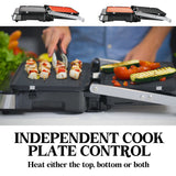 Reversible non stick grill and griddle plates for the 4 in 1 contact grill