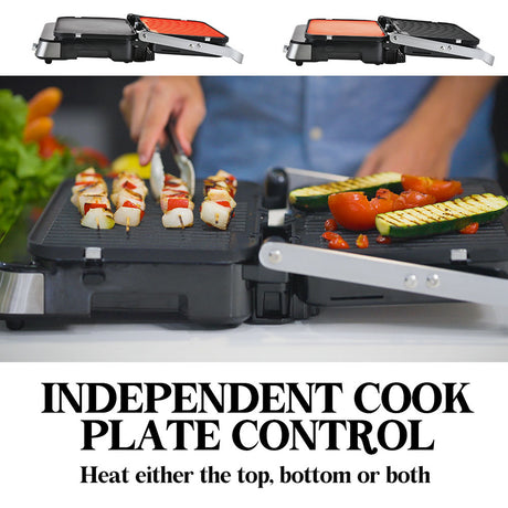 Reversible non stick grill and griddle plates for the 4 in 1 contact grill