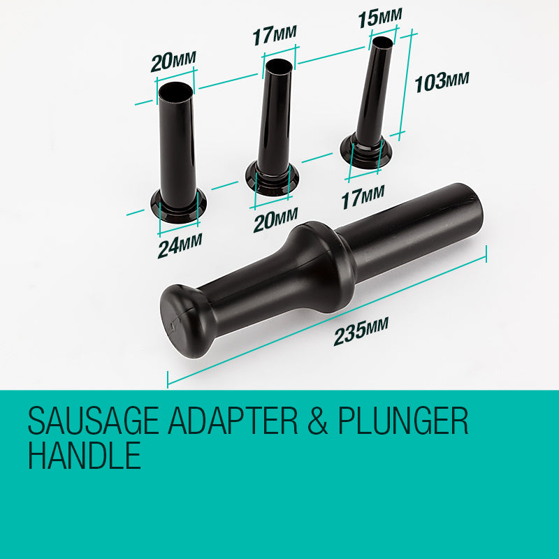 Kebbe attachment and food pusher included with the MG850 meat grinder