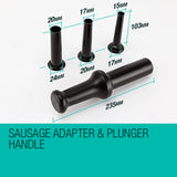 Kebbe attachment and food pusher included with the MG850 meat grinder