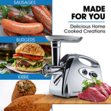 Stainless steel grinding head and blade of the silver electric meat grinder