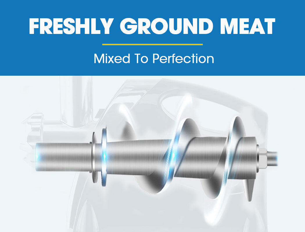 Kibbe attachment included with the silver electric meat grinder