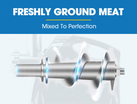 Kibbe attachment included with the silver electric meat grinder