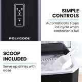 Bullet shaped ice cubes in the removable basket