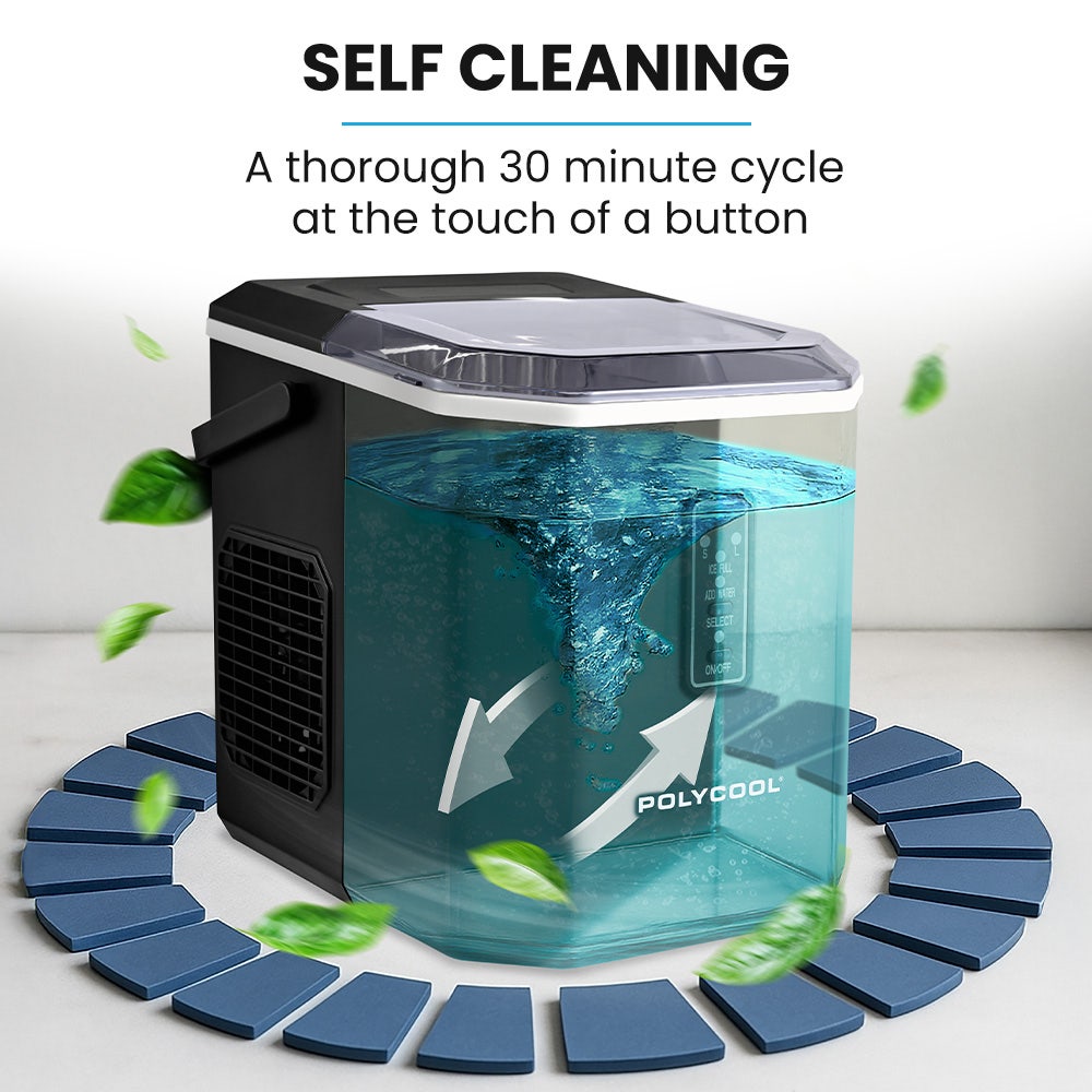 Removable basket and ice scoop supplied with the portable ice maker