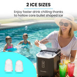 Filling the 1.9 litre water tank of the portable ice maker