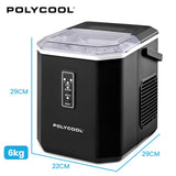 Ice maker dimensions 29 cm wide, 22 cm deep and 29 cm high
