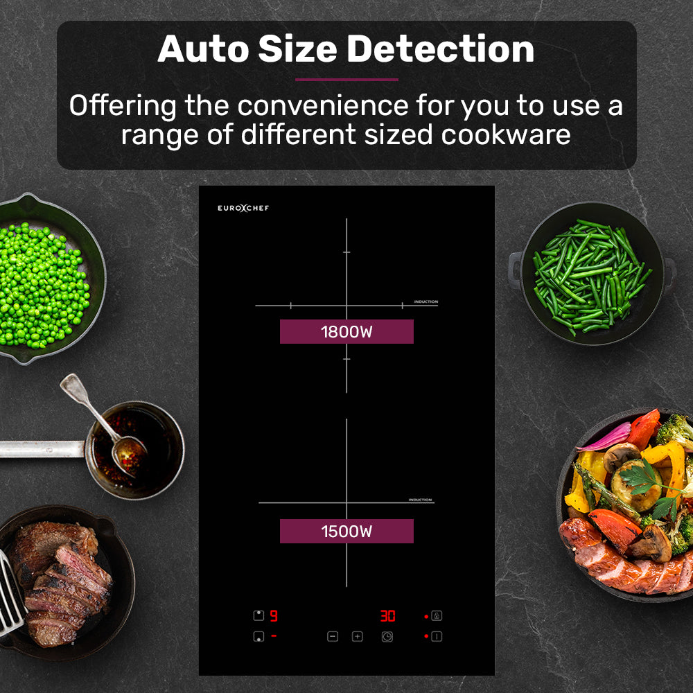 Side profile of the 30 cm induction cooktop showing its slim 58 mm depth