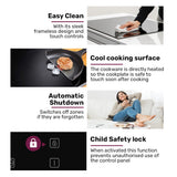 Induction cooktop LED display showing power level and timer settings