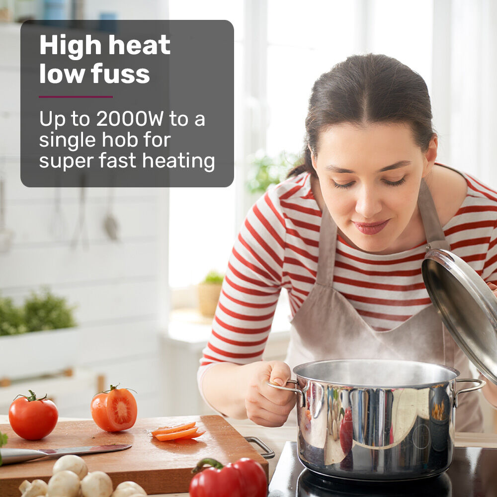 Touch control panel with nine heat levels on the portable induction cooktop