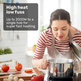 Touch control panel with nine heat levels on the portable induction cooktop