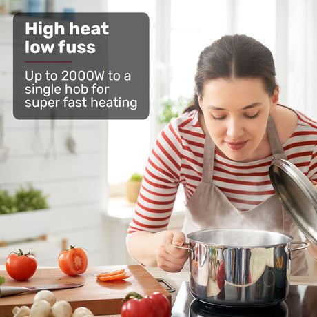 Touch control panel with nine heat levels on the portable induction cooktop