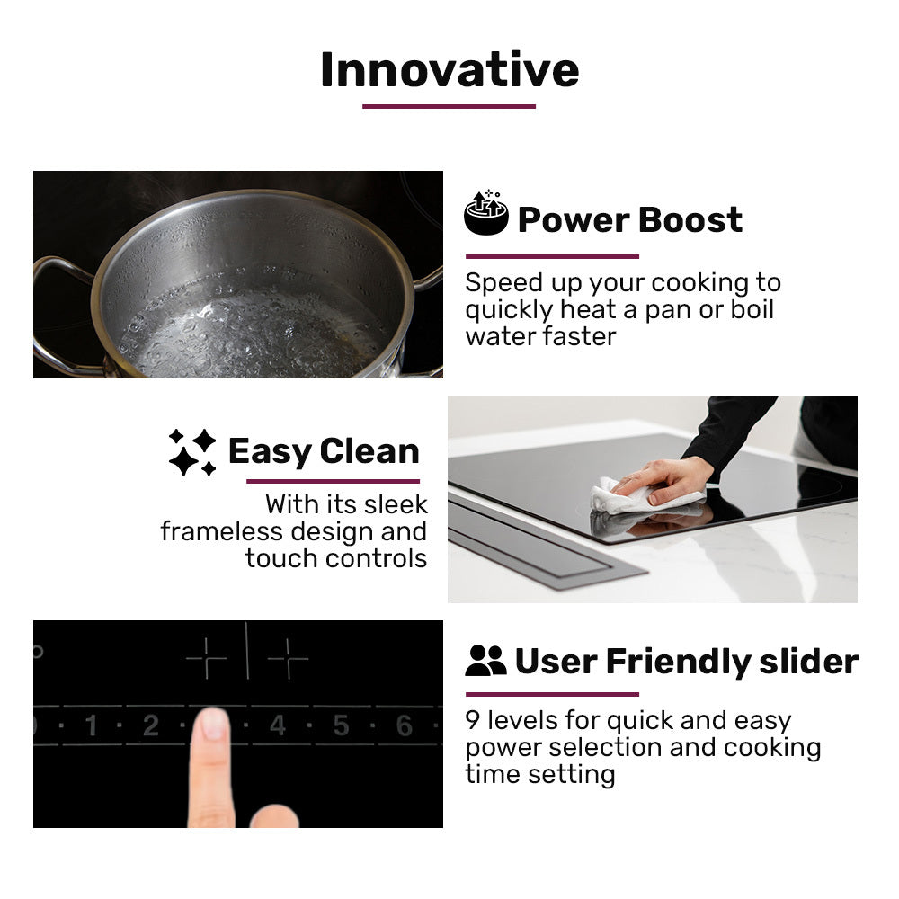 Magnetic base frying pan on the 180 mm induction zone