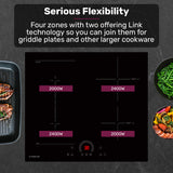 FlexZone combining two induction zones into one larger cooking area