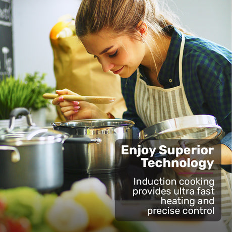 LED display showing power boost and timer on the FlexZone induction cooktop