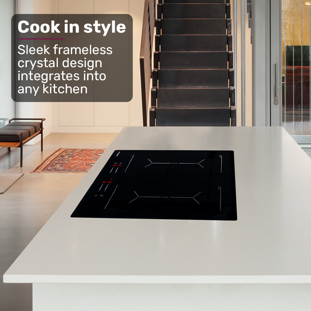Nine level touch slider control panel on the 7200 W induction cooktop