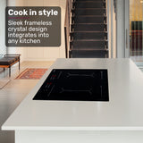 Nine level touch slider control panel on the 7200 W induction cooktop