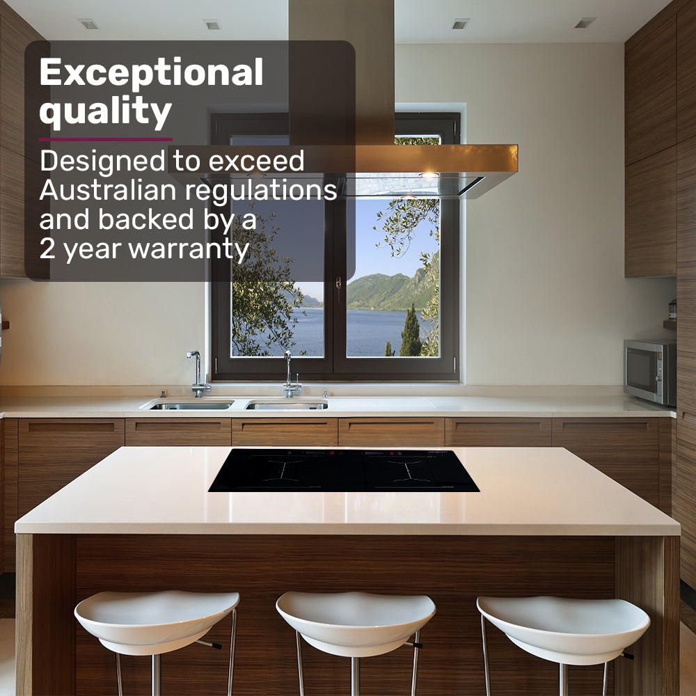 Side profile of the 60 cm induction cooktop showing its 60 mm height
