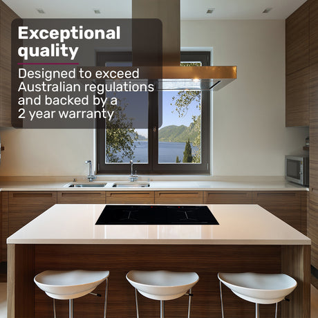 Side profile of the 60 cm induction cooktop showing its 60 mm height