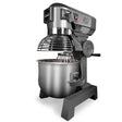 Silver 20 L commercial planetary stand mixer, 1100 W, with stainless steel bowl and bowl guard