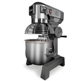 Silver 20 L commercial planetary stand mixer, 1100 W, with stainless steel bowl and bowl guard