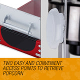 Crank handle used to sweep popcorn out of the machine