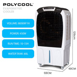 Toblino Evaporative Air Cooler, 450W, 80L, with Remote