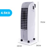 Remote control and two ice cooling packs supplied with the air cooler
